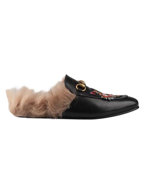 gucci loafers with fur womens|gucci black loafers women.